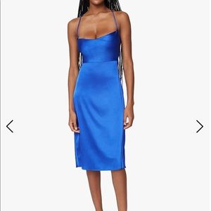 Weworewhat the tie back mini dress blue